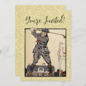 ゴルフゴルファーヴィンテージアンティークゴルフ 招待状 (正面/裏面)