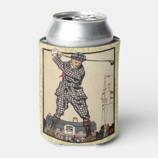 ゴルフゴルファーヴィンテージアンティークゴルフ 缶クーラー (缶正面)