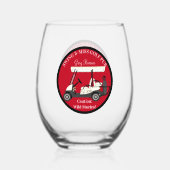 ゴルフゴルフカート飲み物用品セット ステムなしワイングラス (裏面)