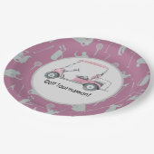 ゴルフゴルフゴルフカートパーティートーナメントピンク ペーパープレート (アングル)