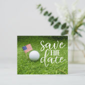 ゴルフゴルフボールとUSAで日付を保存する.flag ポストカード (スタンド正面)