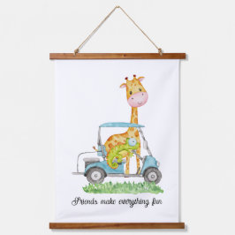 ゴルフサファリ子供部屋アートプリント 吊り下げ型タペストリー