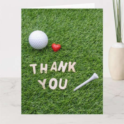 ゴルフサンキューカードのグリーングラスゴルファーへの愛 サンキューカード (正面)