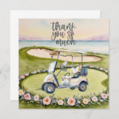 ゴルフサンキューカードゴルフコース水彩画 サンキューカード (正面/裏面)