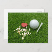 ゴルフサンキューカード付ゴルフボールティー付き愛 ポストカード (正面/裏面)