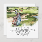 ゴルフサンキューカード水彩付きゴルフバッグ サンキューカード (正面/裏面)