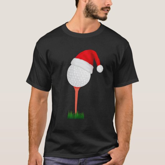 ゴルフサンタクリスマスパジャマススポーツボーイズ男性おもしろい Tシャツ (正面)