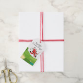 ゴルフサンタクロースのゴルファーのハッピーホリデー ギフトタグ (より糸付き)