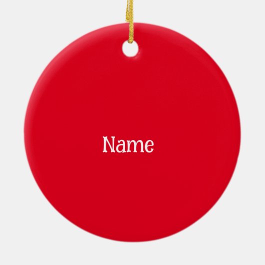 ゴルフサンタクロースのゴルファーのハッピーホリデー セラミックオーナメント (裏面)