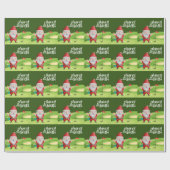 ゴルフサンタクロースのゴルファー、メリークリスマスオングリーン ラッピングペーパー (フラット)