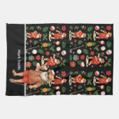 ゴルフサンタクロースのゴルフ夏のハワイアンをテーマ キッチンタオル (横)