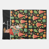 ゴルフサンタクロースのゴルフ夏のハワイアンをテーマ キッチンタオル (横)