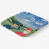 ゴルフサンタクロースパイロットパーティー用クリスマスクリスマス ペーパープレート (傾斜あり)