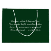 ゴルフサンタクロース乗馬レッドカートのクリスマスホリデー ラージペーパーバッグ (裏面)