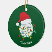 ゴルフサンタハットクリスマス セラミックオーナメント (左)