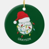 ゴルフサンタハットクリスマス セラミックオーナメント (裏面)