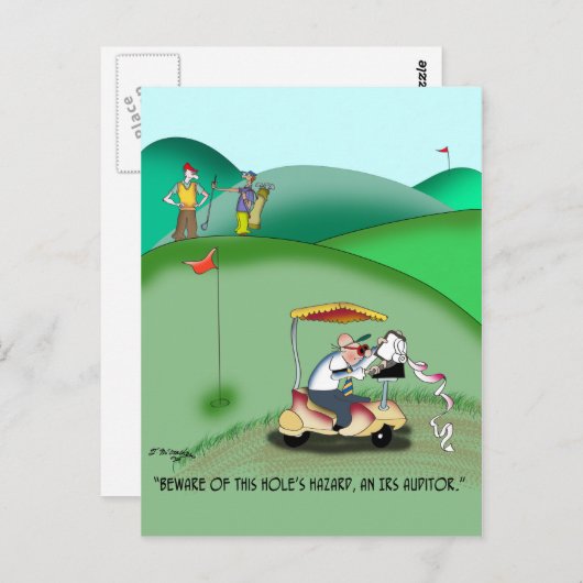 ゴルフサンドトラップのIRS監査人 ポストカード (正面/裏面)