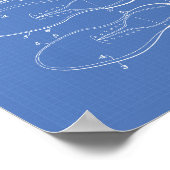 ゴルフシューズ1932特許アート – 青写真 ポスター (角)