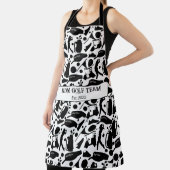 ゴルフシルエットパタークラシックンブラック&ホワイト エプロン (インサイチュ)