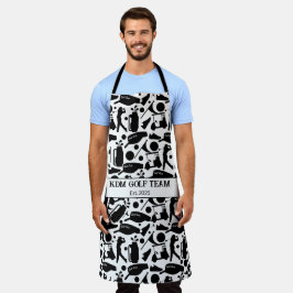 ゴルフシルエットパタークラシックンブラック&ホワイト エプロン