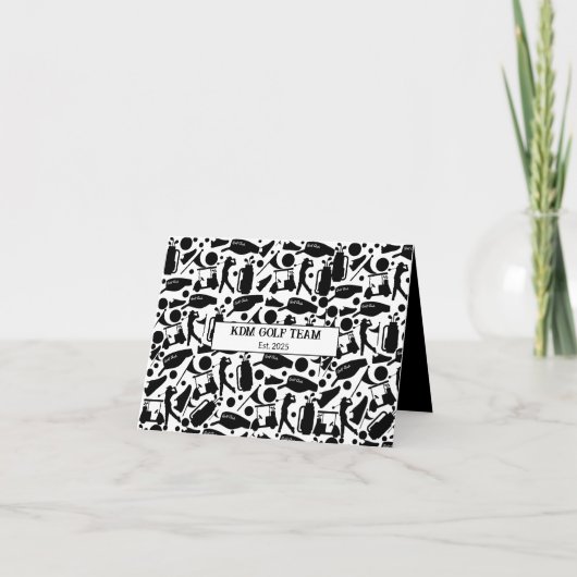 ゴルフシルエットパタークラシックンブラック&ホワイト カード (正面)