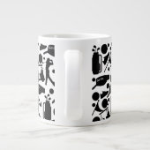 ゴルフシルエットパタークラシックンブラック&ホワイト ジャンボコーヒーマグカップ (裏面)
