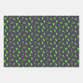 ゴルフシンボルカートクラブ緑の海軍ギフト ラッピングペーパーシート (正面)