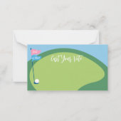 ゴルフジェンダーが投票カード、投票ピンクまたは青を明らかにする ノートカード (正面)