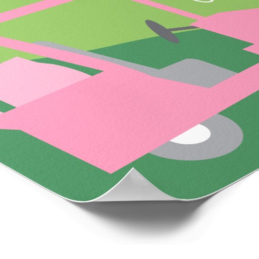 ゴルフジェンダーが投票サインを明らかにする – チームピンクまたはブルー ポスター (角)