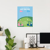 ゴルフジェンダーが投票サインを明らかにする – チームピンクまたはブルー ポスター (ホームオフィス)