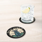 ゴルフジャンキーヴィンテージゴルフバッグデザイン ラウンドペーパーコースター (インサイチュ)