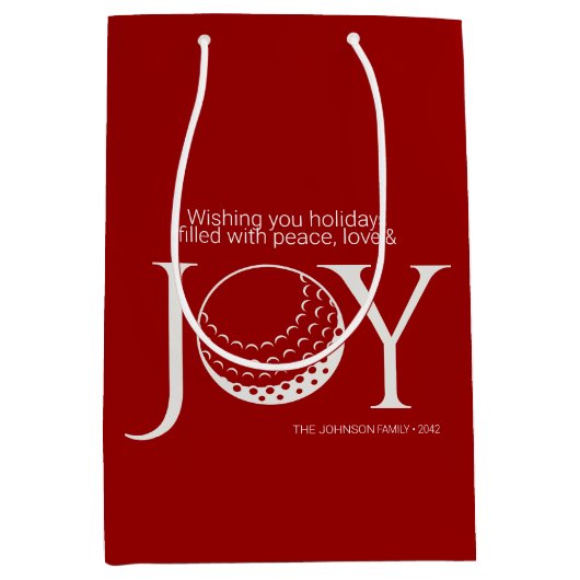 ゴルフジョイ&ピースクリスマス ミディアムペーパーバッグ (正面)