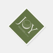 ゴルフジョイ&ピースグリーンクリスマス スタンダードカクテルナプキン (角)