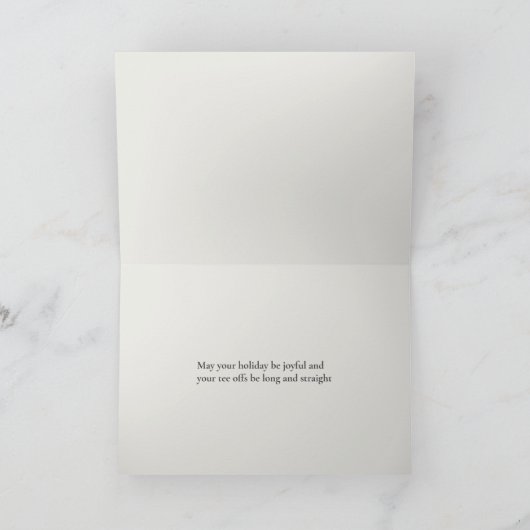 ゴルフジョイ&ピースグリーン折り返しクリスマス シーズンカード (内部)