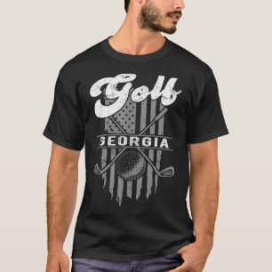 ゴルフジョージアおもしろいアメリカ国旗の州ゴルフ Tシャツ
