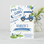 ゴルフスイングダイバーズ誕生日招待状カード (スタンド正面)