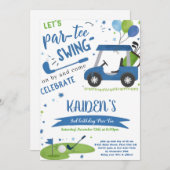 ゴルフスイングダイバーズ誕生日招待状カード (正面/裏面)