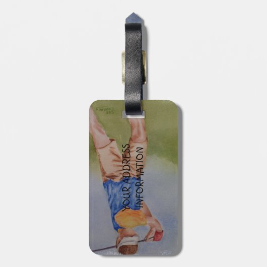 ゴルフスイングパーソナライズされたラゲッジタグ ラゲッジタグ (裏面縦)