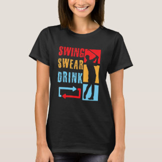 ゴルフスイング誓いドリンクリピーター愛ゴルフヴィンテージ Tシャツ