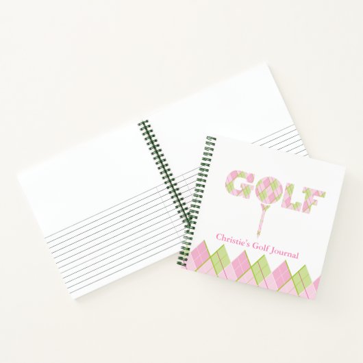 ゴルフスコアガールズピンクのレコードのジャーナル ノートブック (内部)