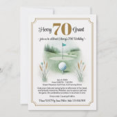 ゴルフスタイリッシュ70番目の誕生日招待状 招待状 (正面)