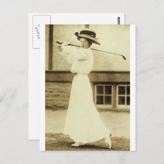ゴルフスタイル!- 1908年の女子ゴルフチャンピオン ポストカード (正面/裏面)