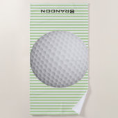 ゴルフストライプデザインビーチタオル ビーチタオル (正面)