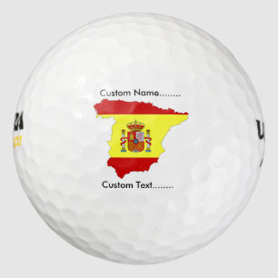 ゴルフスペインのボスペインのールのエンブレム付きフラグ。 ゴルフボール