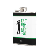 ゴルフスポーツキュートユーモアティー引用文ブラックグリーン6oz フラスク (左)