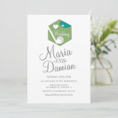 ゴルフスポーツグラスフィー結婚ルド 招待状 (スタンド正面)