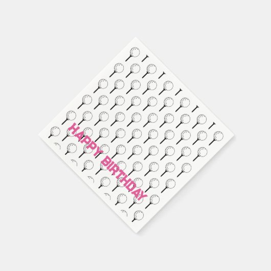 ゴルフスポーツハッピーバースデークラシックボールティーズおもしろい スタンダードカクテルナプキン (角)