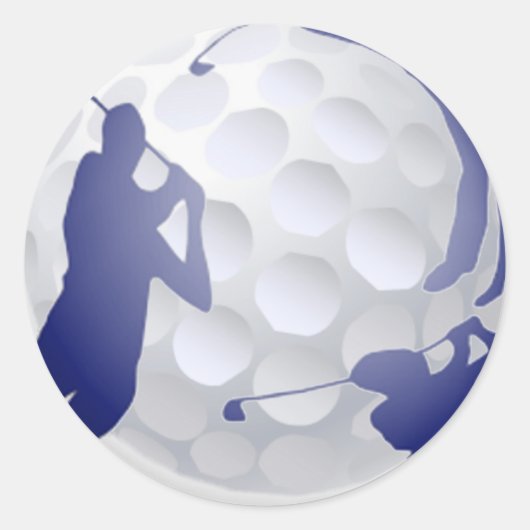 ゴルフスポーツホビー名前をカスタムする ラウンドシール (正面)