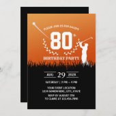 ゴルフスポーツ80th誕生日パーティー 招待状 (正面/裏面)