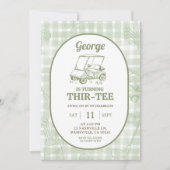 ゴルフセージグリーンストライプ誕生日 招待状 (正面)